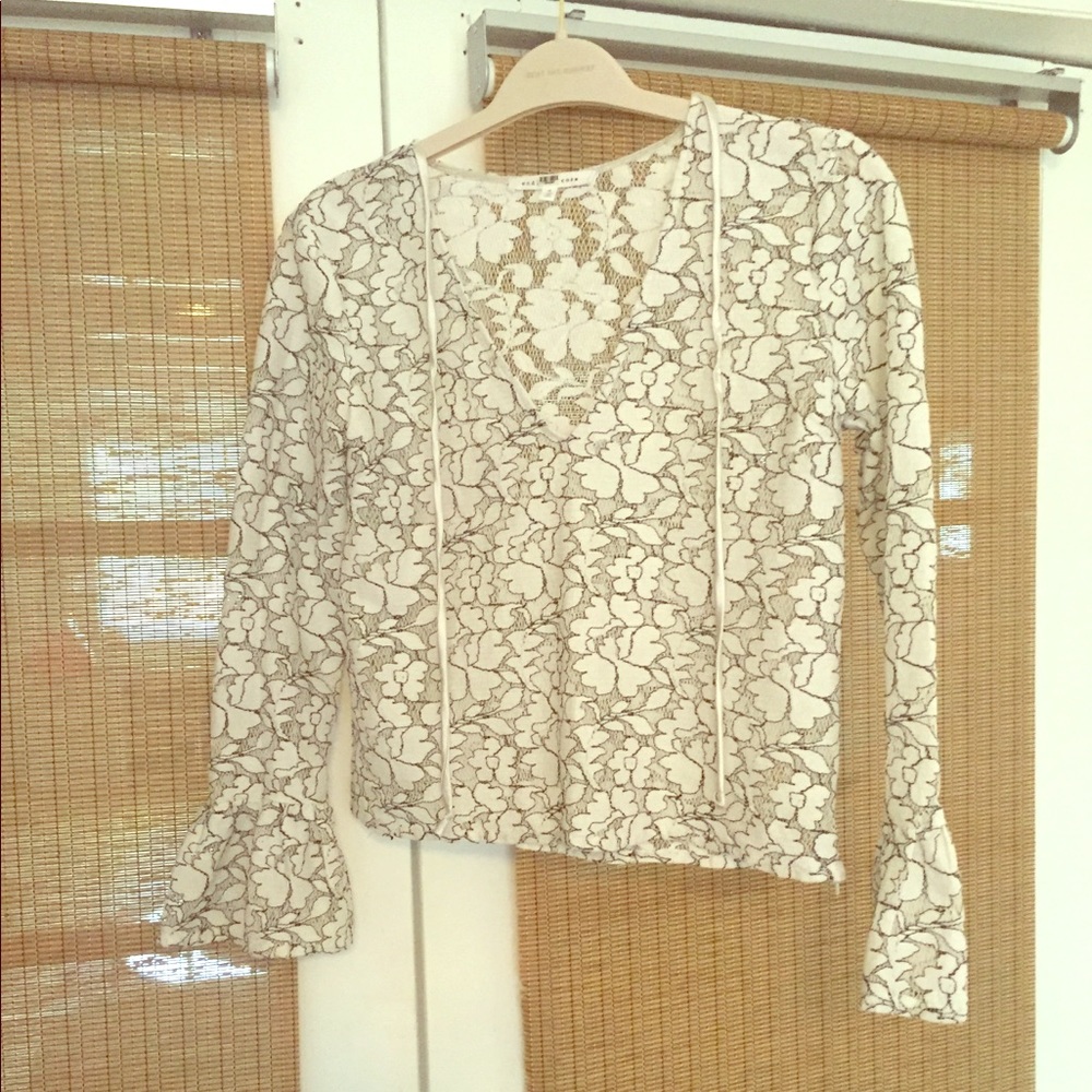 Endless Rose ivory all over lace top NEVER WORN